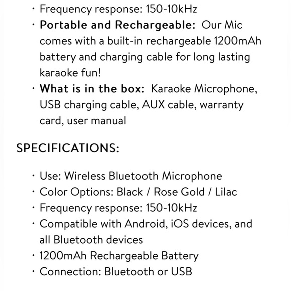 Core Innovations Wireless Bluetooth Karaoke Microphone w/Built-in Speakers NEW!! - Picture 7 of 10